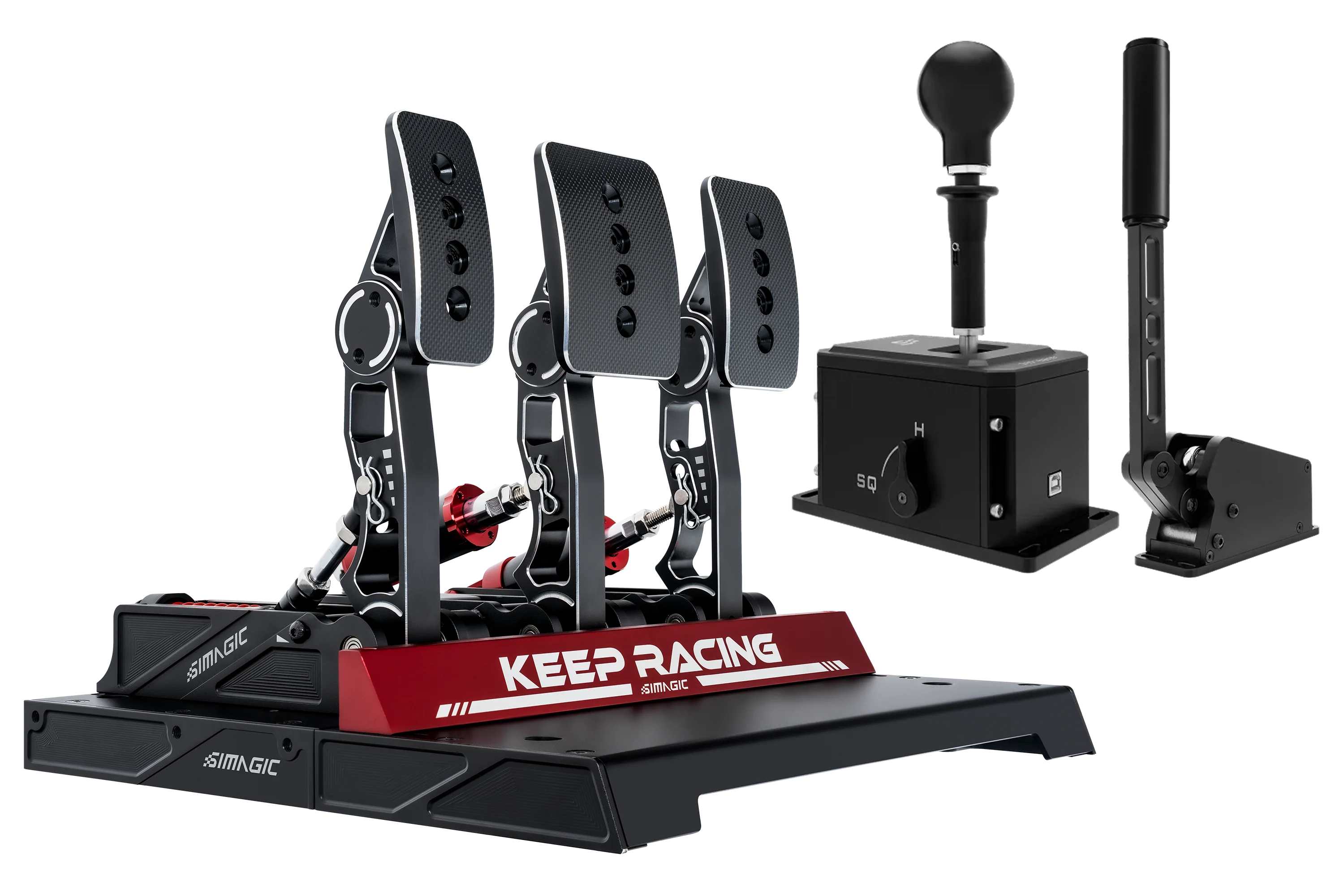 Simagic P1000-3 Pedal Set, DS-8X Shifter & TB-1 Handbrake Bundle