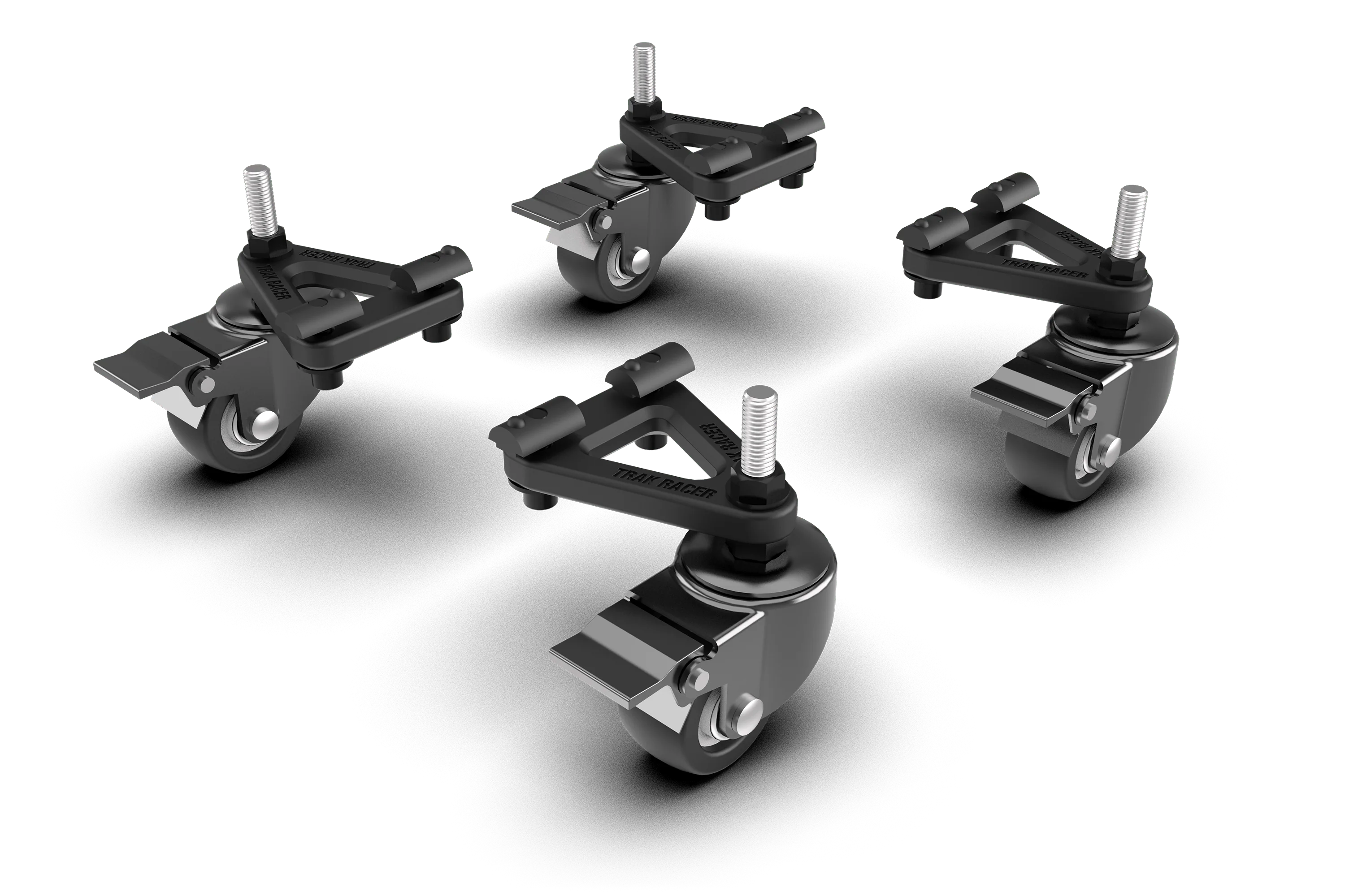 Universal Caster Wheels with Brake & Mounting Brackets