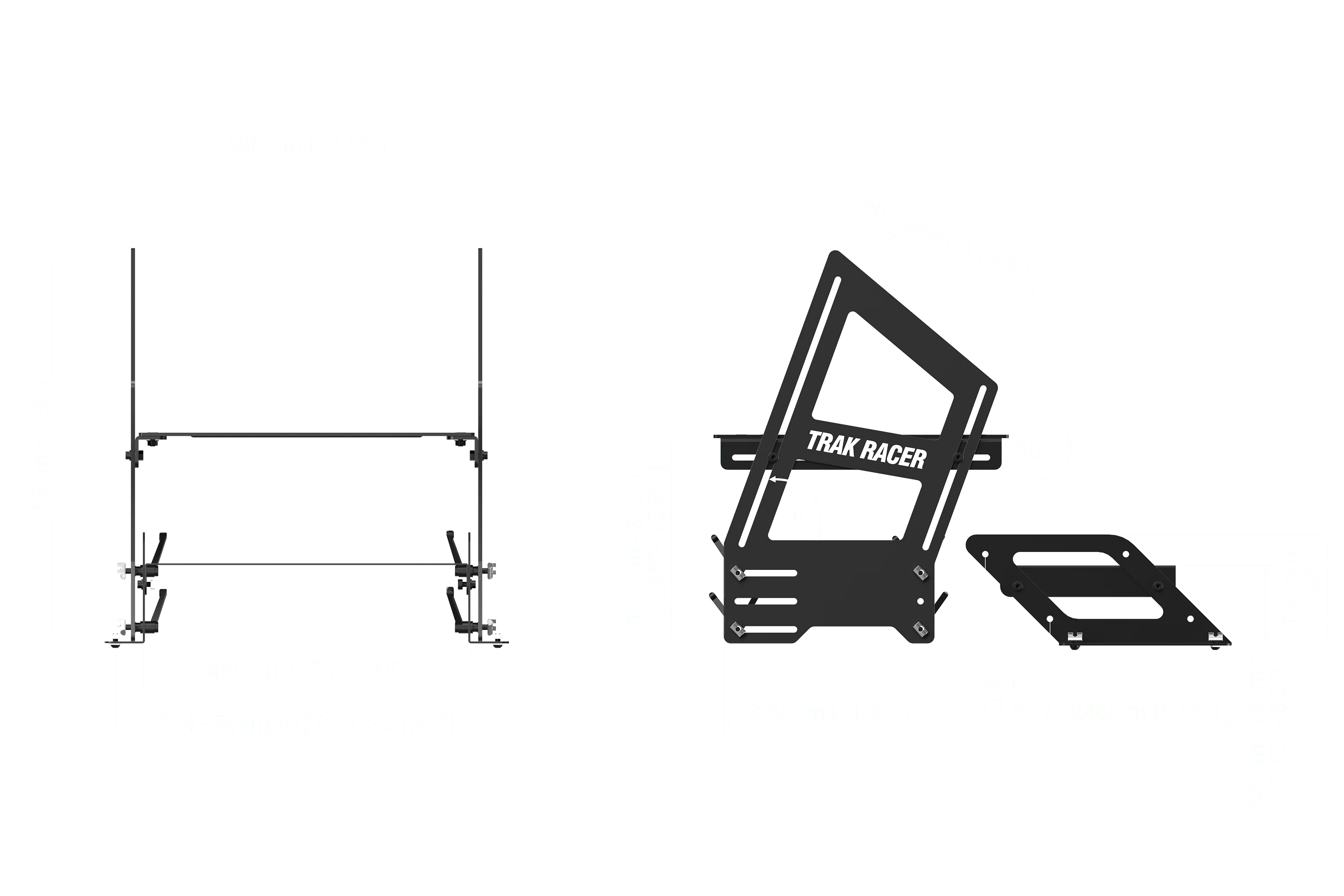 Universal Inverted / Formula /GT Hybrid Pedal Bracket System with Pedal Plate and Foot Plate - Image 2