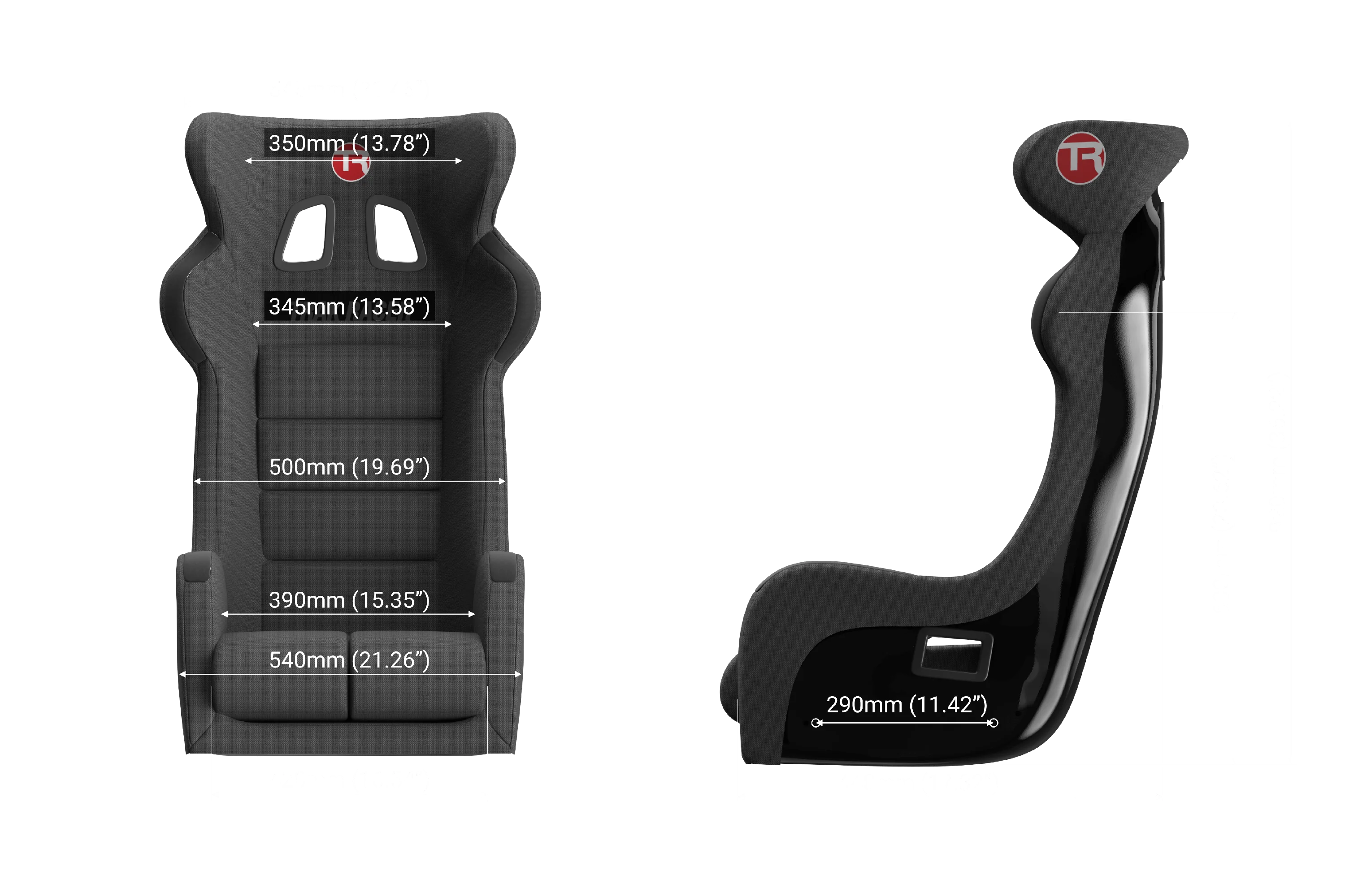 GT Pro Racing Seat - Fiberglass Black - Image 5