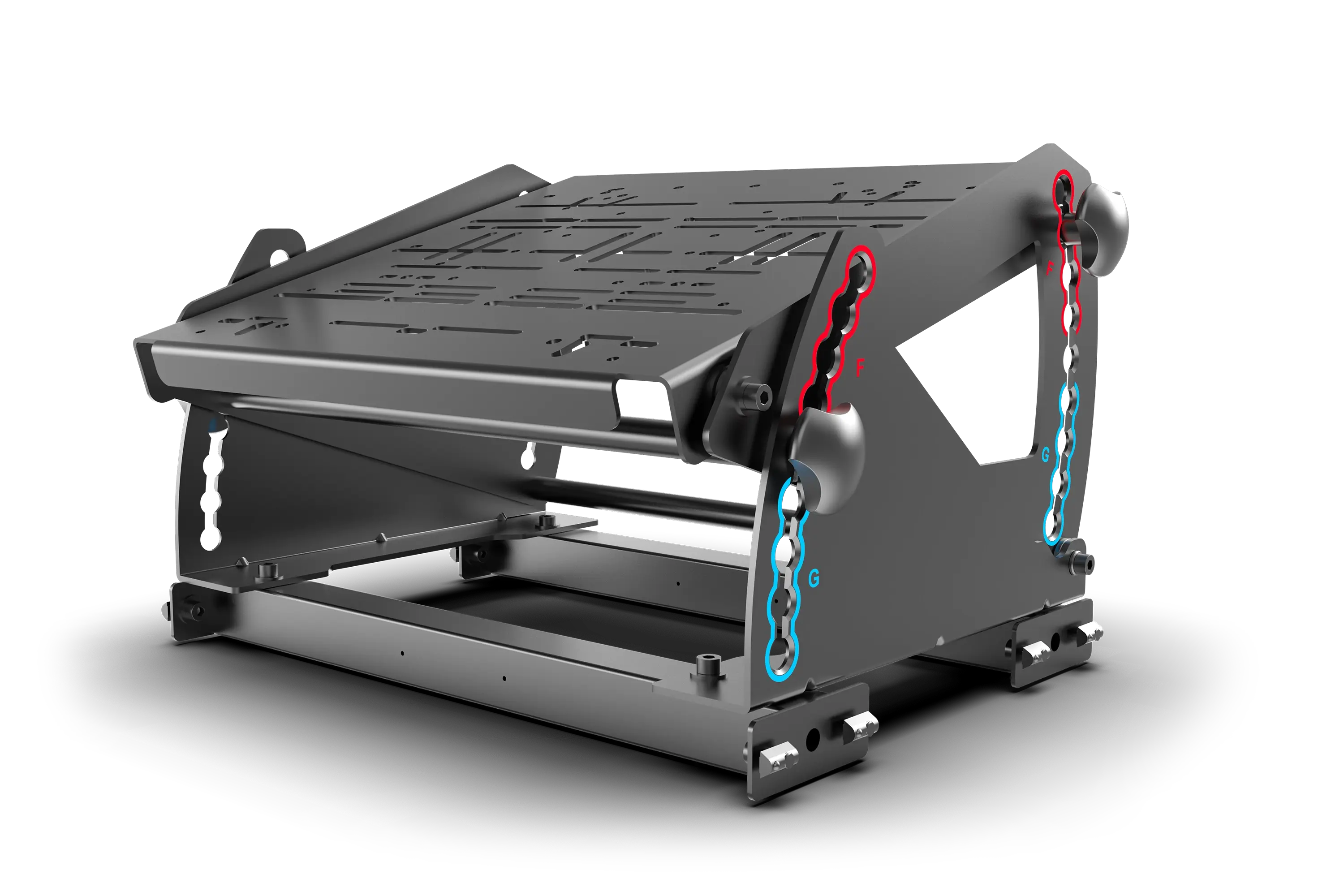 Tool-Free Formula & GT Hybrid Pedal Mount System for Extruded Aluminium Cockpits