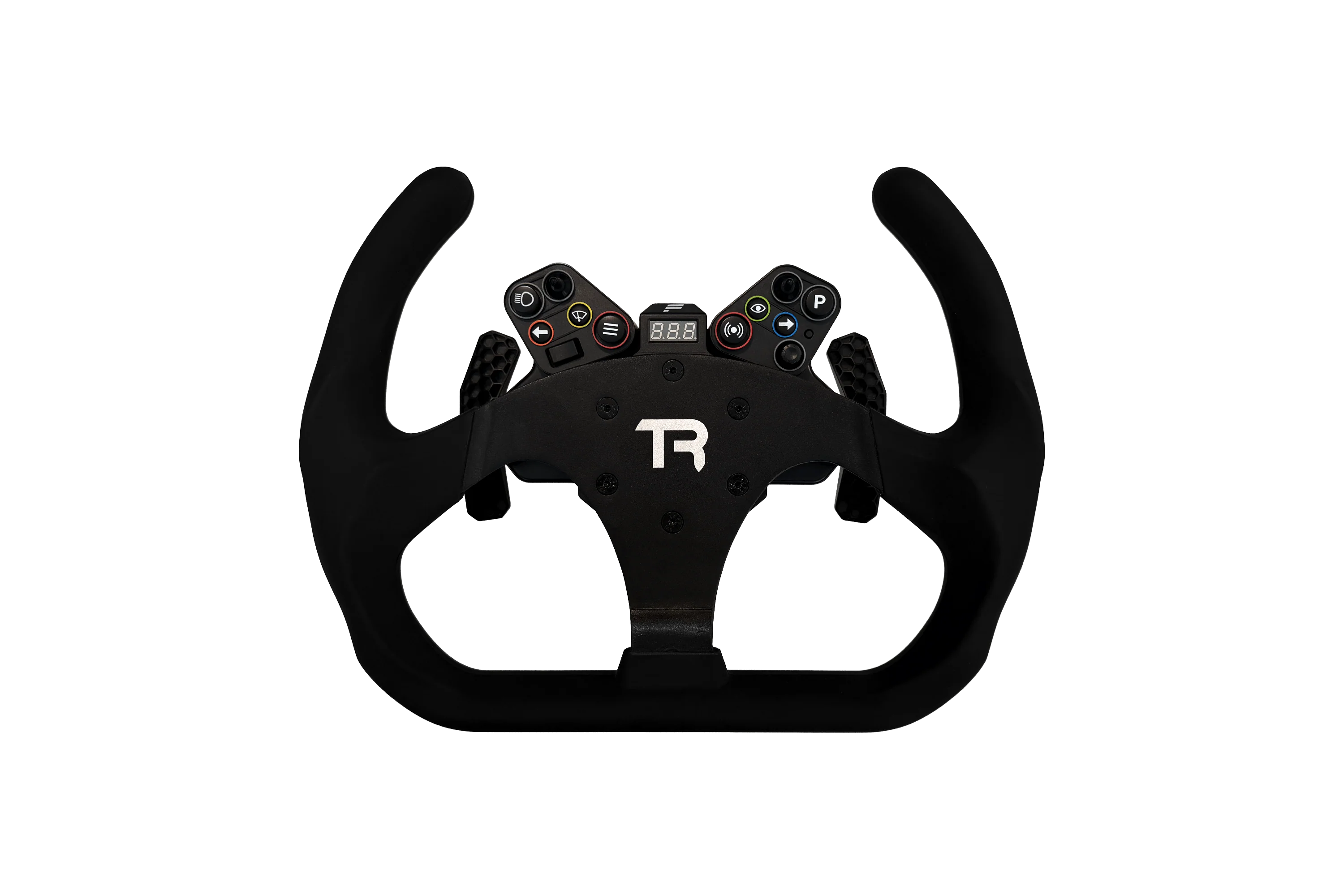 330mm/13" Flat-Bottom Open GT Sim Racing Wheel – Aluminium with Durable Silicon Hand Grips - Image 6